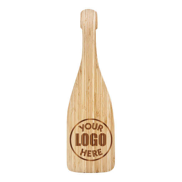 Champagne Bottle-Shaped Bamboo Cheese Board image 1