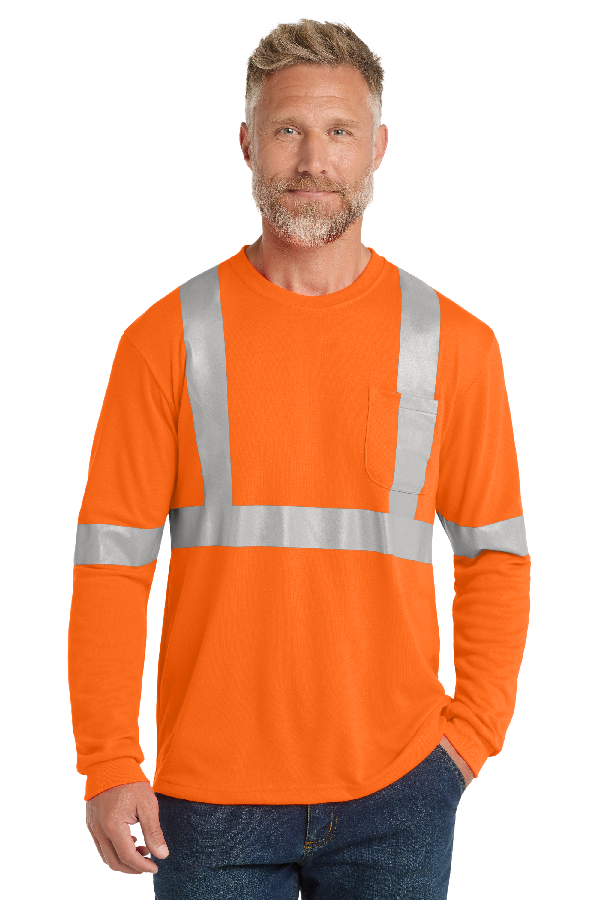 Performance Safety T-Shirt- CornerStone® ANSI 107 Class 2 Safety T-Shirt Long Sleeve