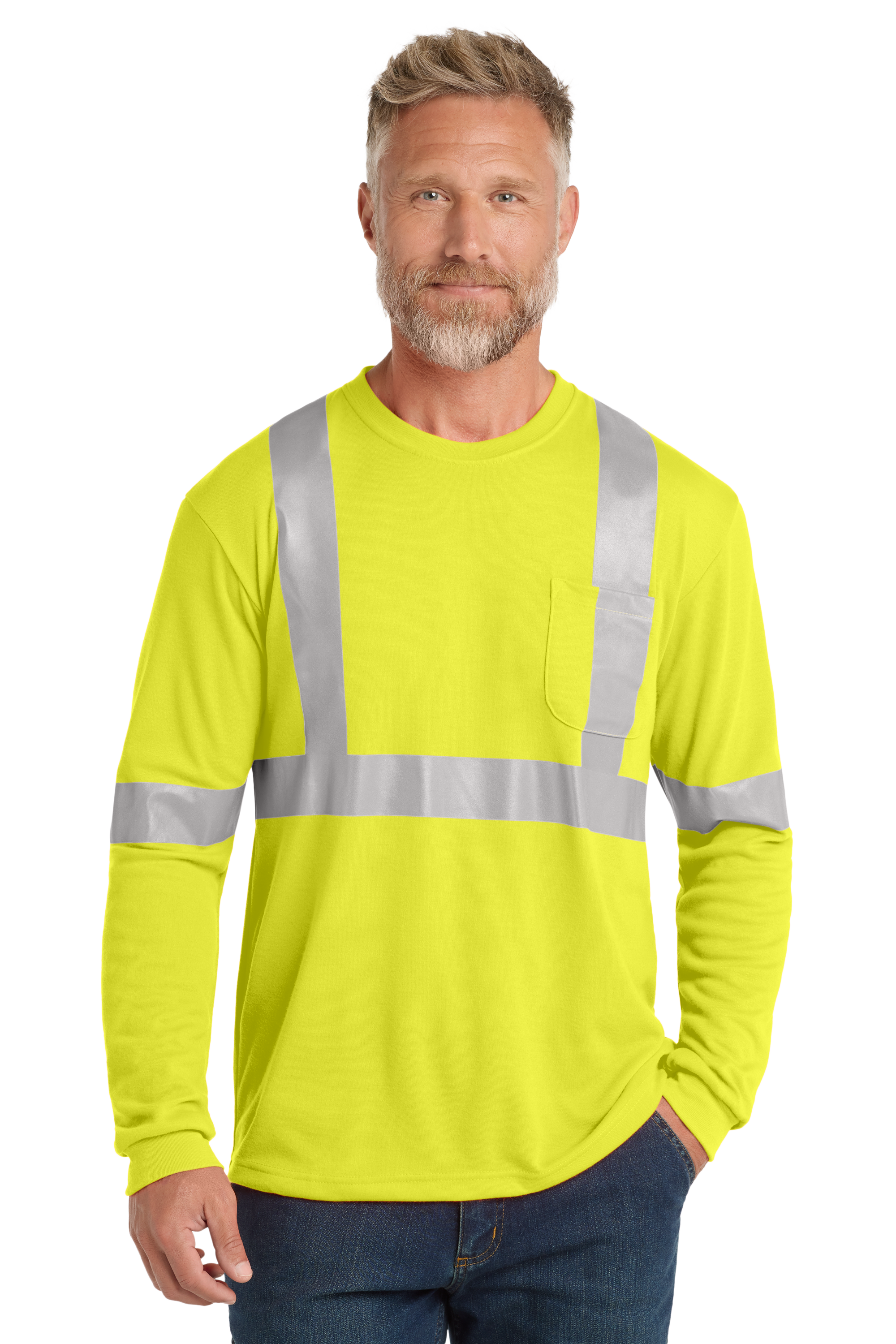 Performance Safety T-Shirt- CornerStone® ANSI 107 Class 2 Safety T-Shirt Long Sleeve