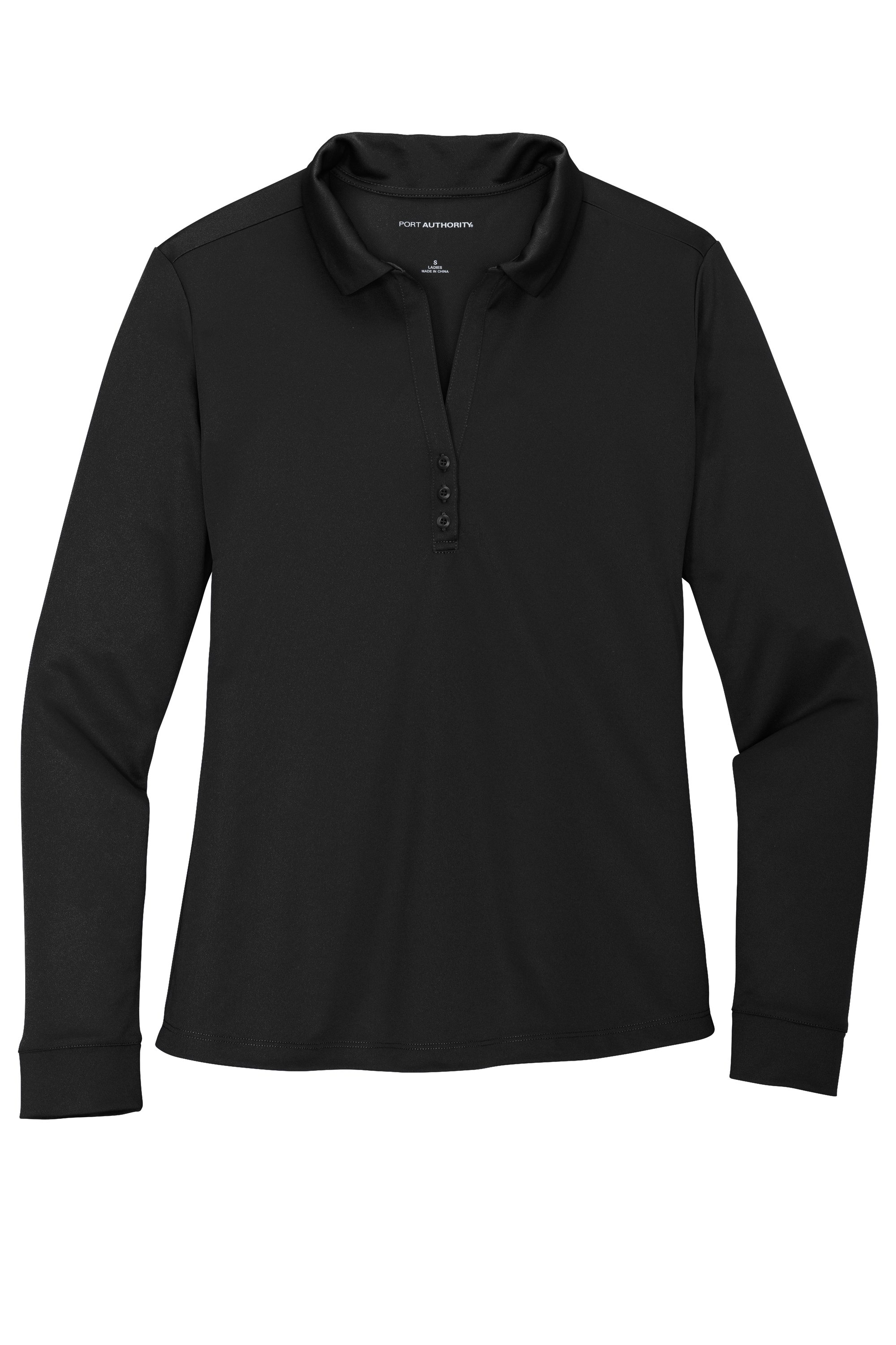 Port Authority® Women's Silk Touch™ Performance Long Sleeve Polo with Custom Printing