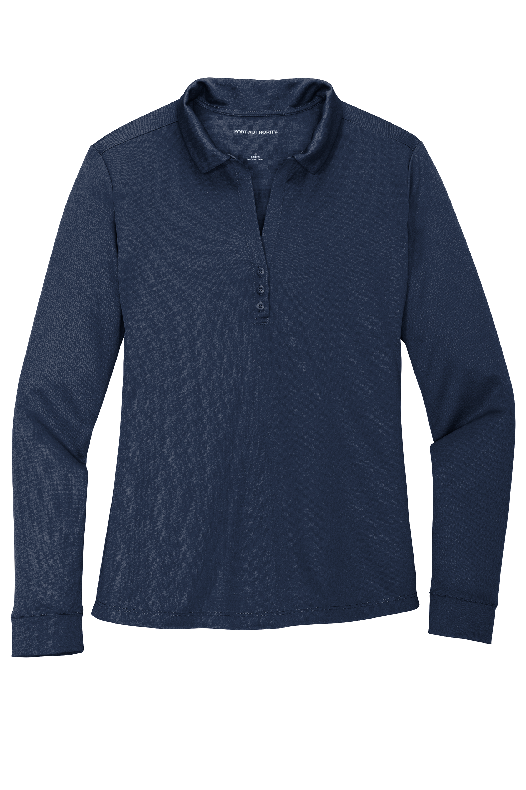 Port Authority® Women's Silk Touch™ Performance Long Sleeve Polo with Custom Printing