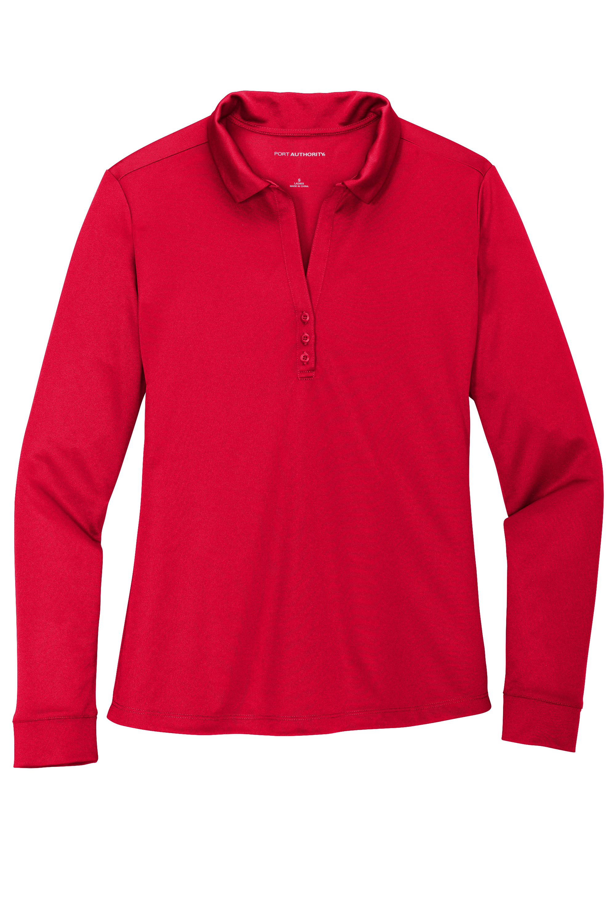 Port Authority® Women's Silk Touch™ Performance Long Sleeve Polo with Custom Printing