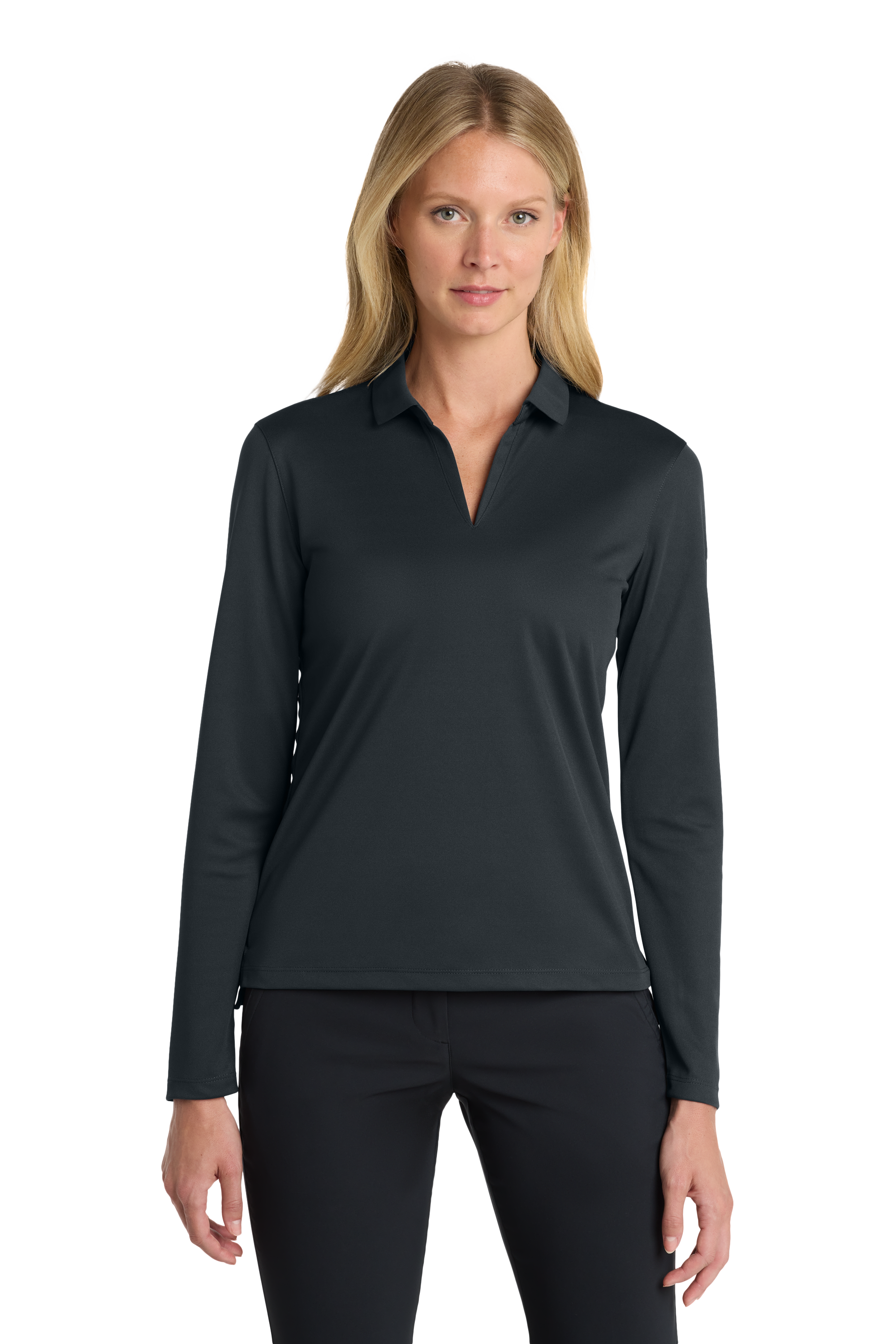 Nike Women's Dri-FIT Micro Pique 2.0 Long Sleeve Polo with Custom Printing!