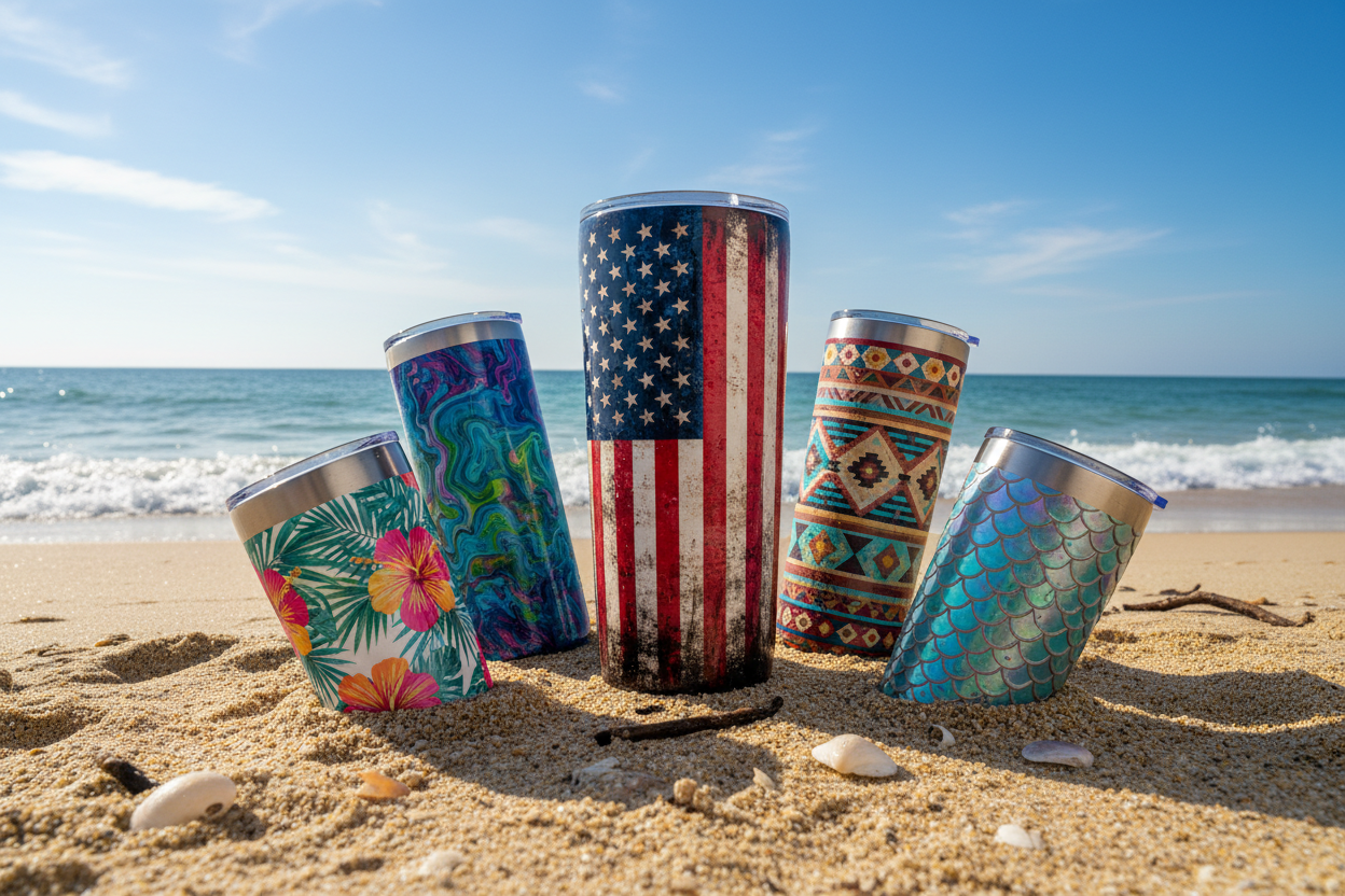 custom printed tumblers and yeti's