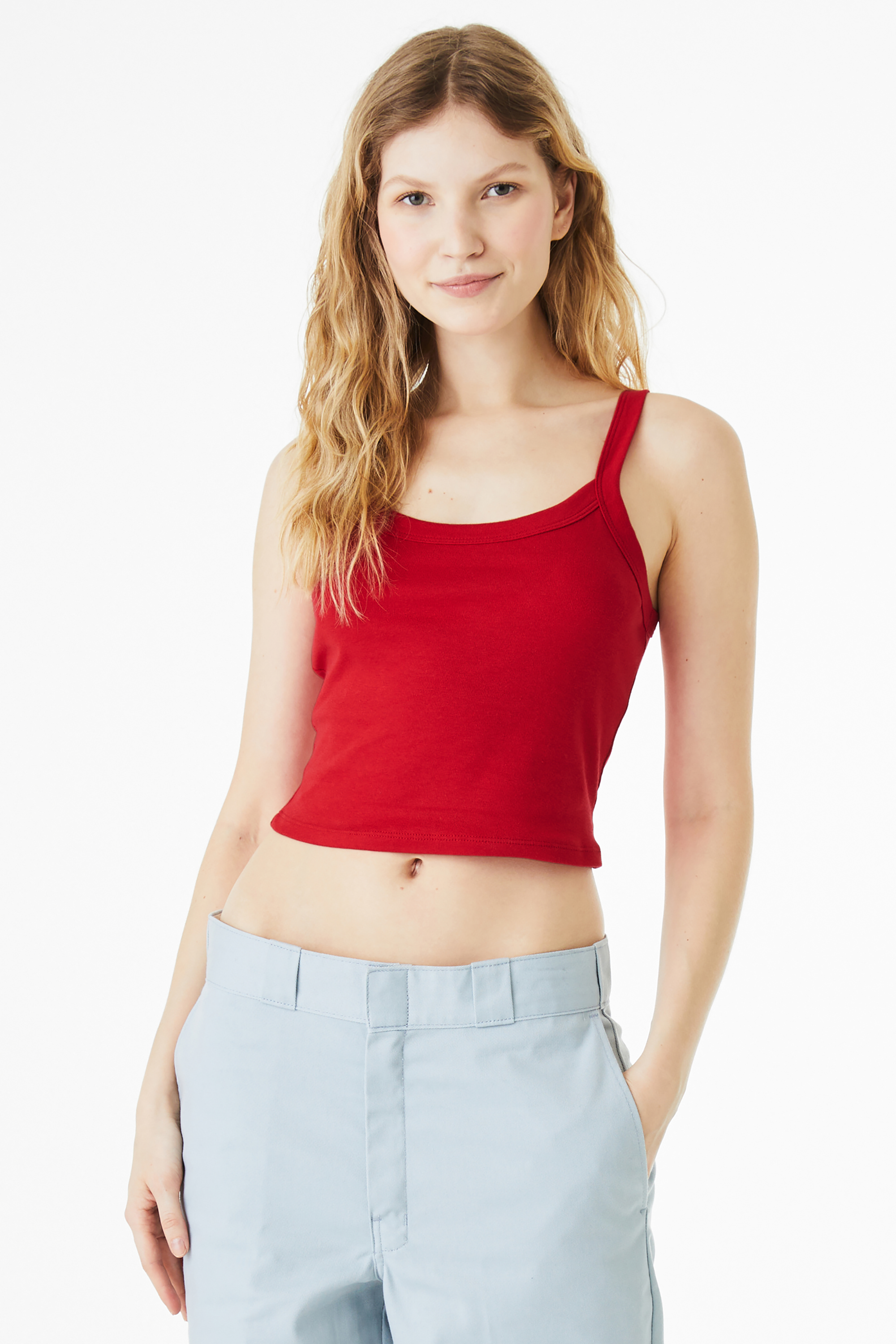 Women’s Micro Rib Spaghetti Strap Tank w Custom Printing